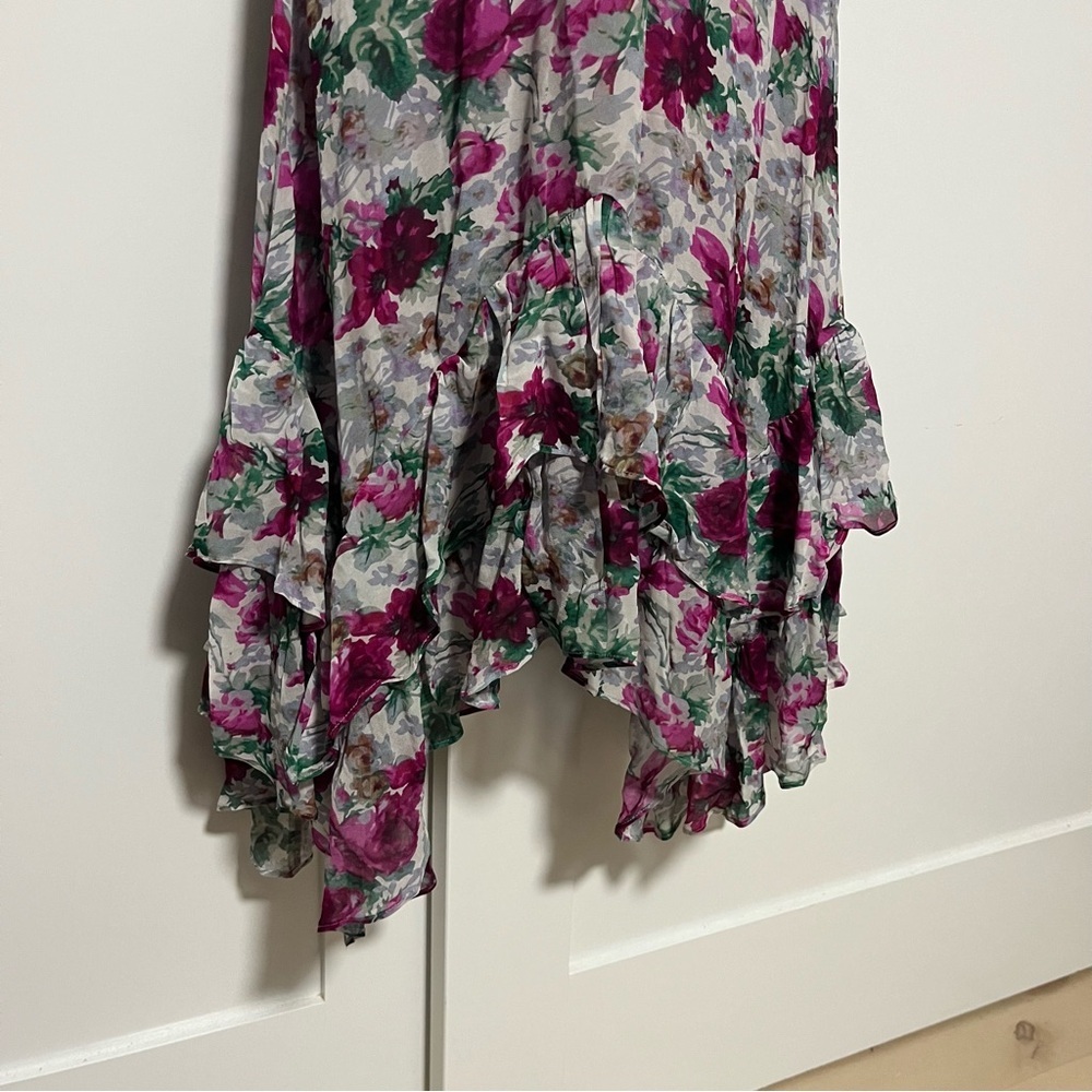 Anthropologie Sundance Champs De Fleur Floral Ruffle Maxi Dress Size 2 Petite - Picture 4 of 9